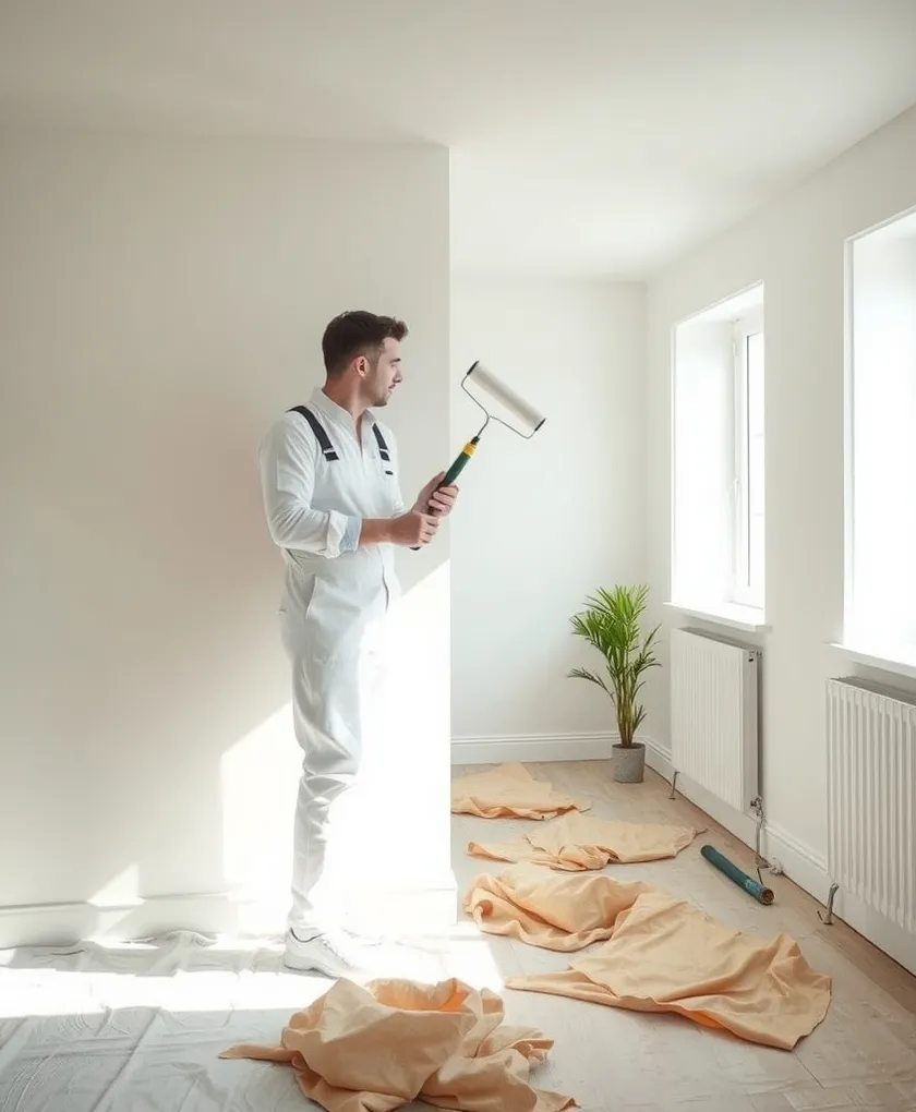 Peintre en bâtiment au travail dans le Nord
